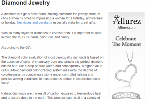 Example of Linkshare affiliate link and skyscraper ad for jewelry company