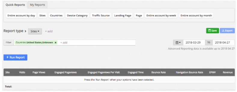 Ezoic Review for Publishers - Ezoic Reporting Interface Reports