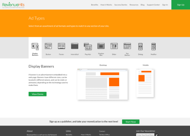 RevenueHits Home Page