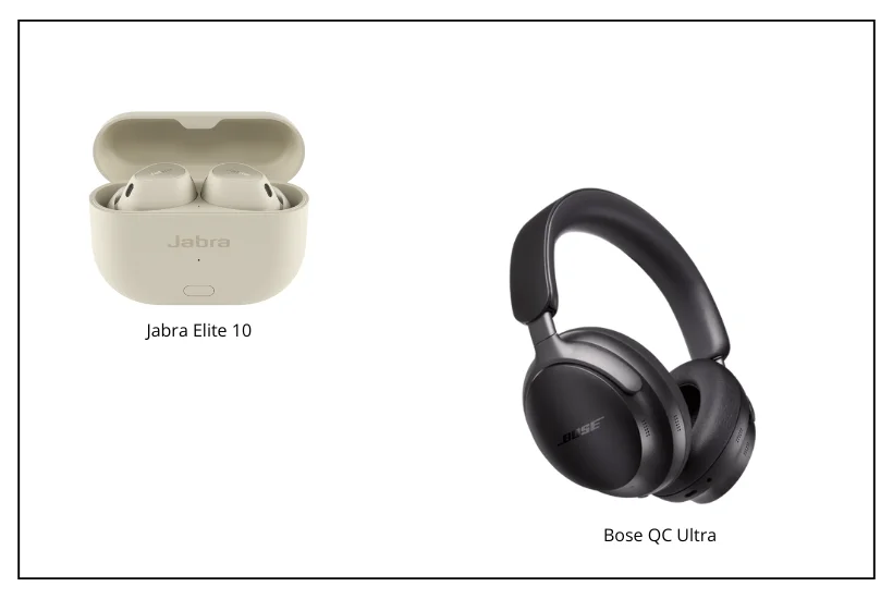 Jabra Elite 10 and Bose QC Ultra